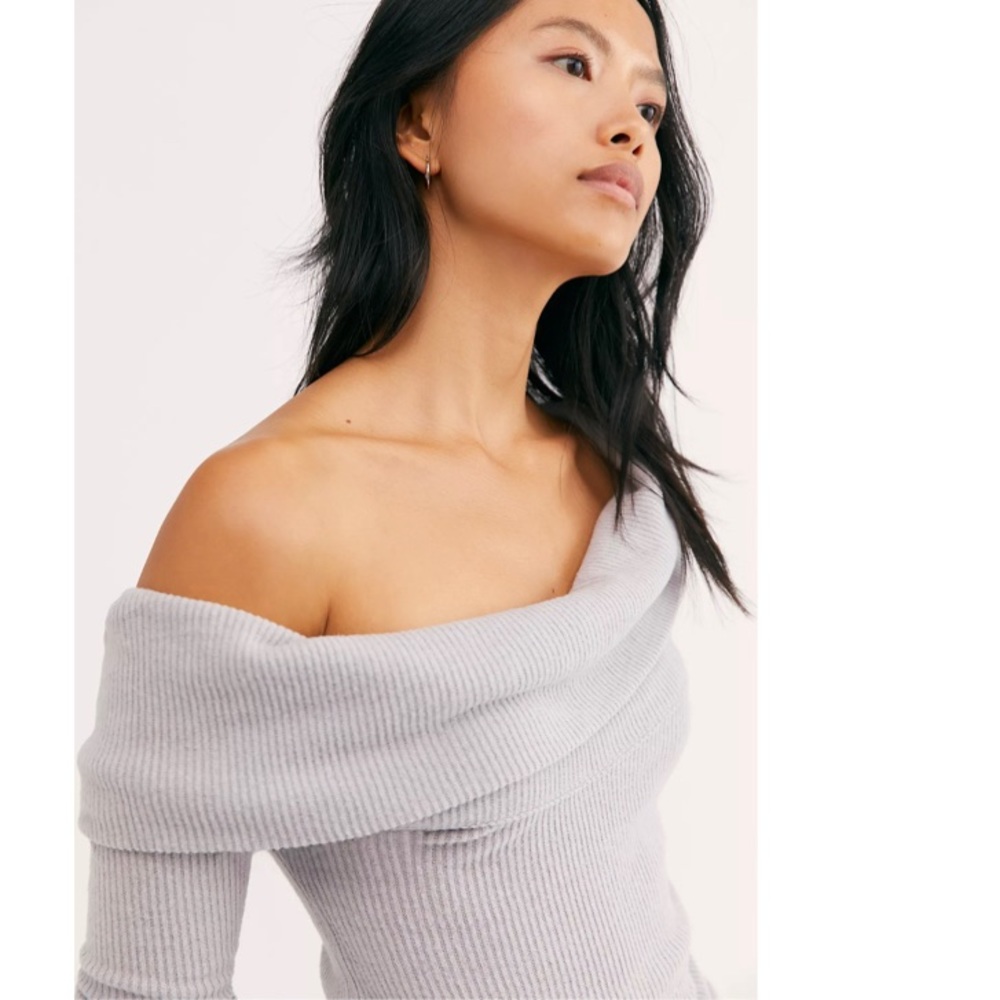 FREE PEOPLE Snowbunny Long Sleeve NWT Sz M Grey - Picture 8 of 16